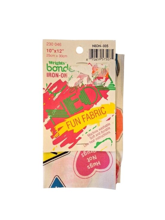Wright Other - 90s Neon Say No To Drugs Iron-On Fun Fabric 10x12 Wrights Bondex Vintage